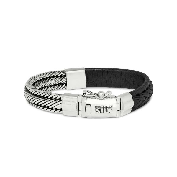 741BLK Armband  Zwart WEAVE Collectie